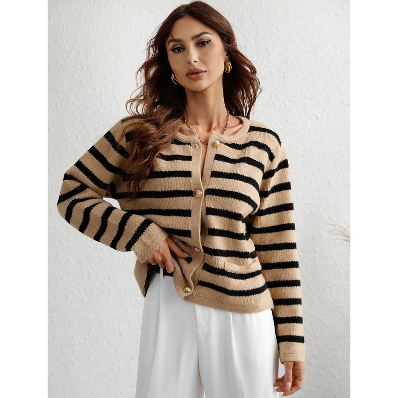 Striped Loose Cardigan