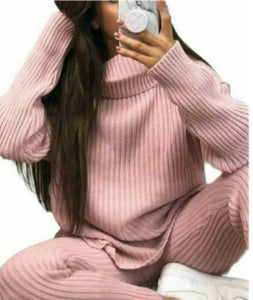 Chunky Knitted Ribbed Loungewear Set