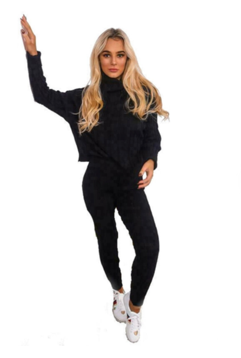 Chunky Knitted Ribbed Loungewear Set