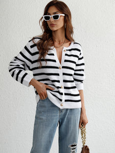 Striped Loose Cardigan