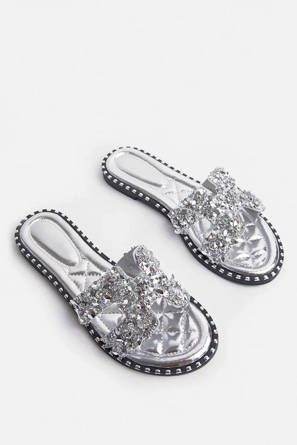 Silver Embellished Sandals