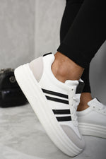 Load image into Gallery viewer, Striped Lace Up Trainers
