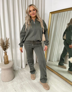 Zip Bomber Jacket & Trouser Co-ord Set