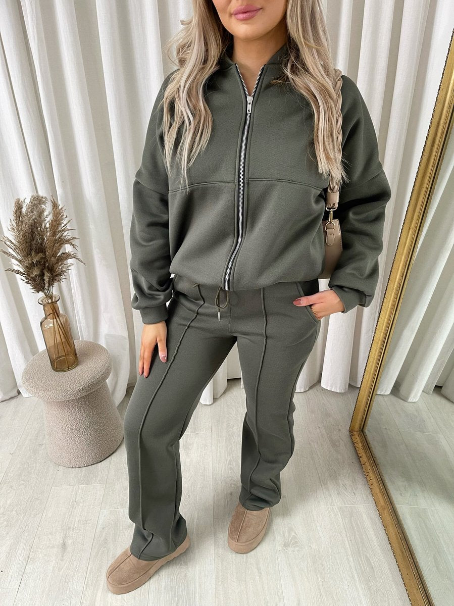 Zip Bomber Jacket & Trouser Co-ord Set