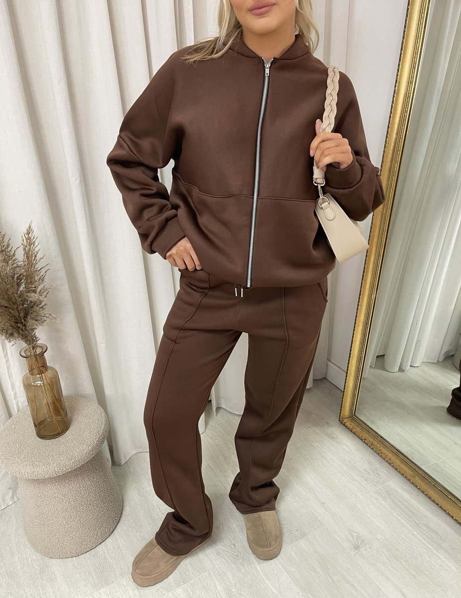 Zip Bomber Jacket & Trouser Co-ord Set