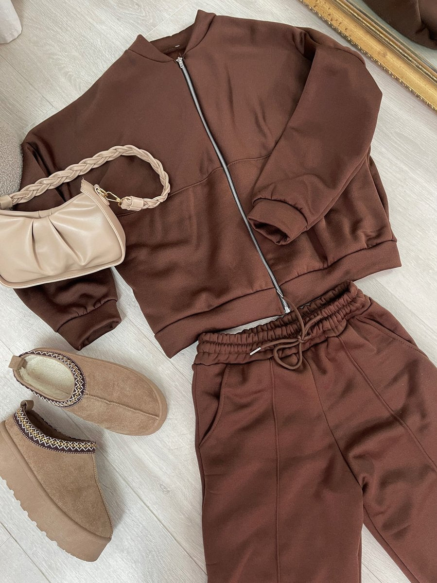 Zip Bomber Jacket & Trouser Co-ord Set