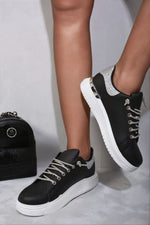 Load image into Gallery viewer, Embellished Lace Platform Trainers
