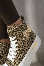 Load image into Gallery viewer, High Top Lace Up Platform Ankle Trainers with Decorative Detail
