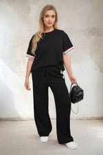 Load image into Gallery viewer, Contrast Stripe Top &amp; Wide Leg Trouser Co-ord Set
