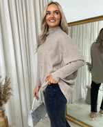 Load image into Gallery viewer, Rhinestone Detail Oversized Knitted Jumper
