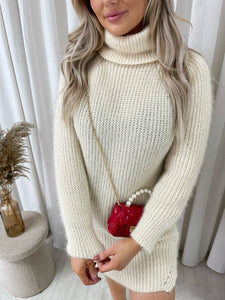 Chunky Roll Neck Knitted Jumper