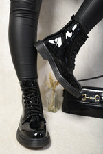 Load image into Gallery viewer, Lace-Up Platform Ankle Boots
