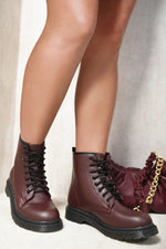 Load image into Gallery viewer, Lace-Up Platform Ankle Boots
