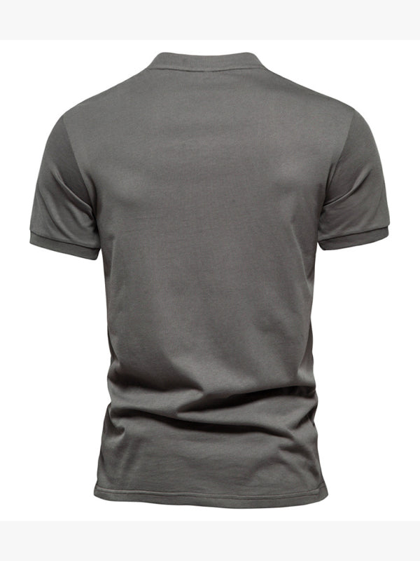 Men's Cotton V Neck Zipper T-Shirt