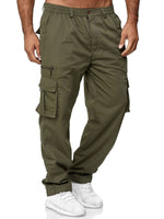 Load image into Gallery viewer, Olive Green Men&#39;s Multi-Pocket Cargo Pants
