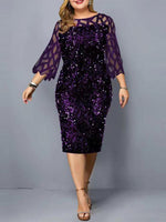 Load image into Gallery viewer, Golden Curve Sequin Design Dress
