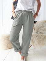 Load image into Gallery viewer, Black Elastic High Waist Straight Trousers
