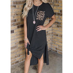 Load image into Gallery viewer, Leopard Print Pocket T-shirt Dress
