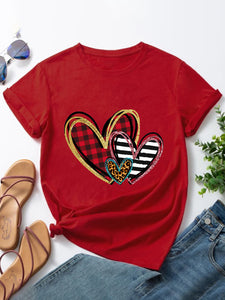 Graphic Print Heart T-Shirt