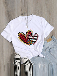 Graphic Print Heart T-Shirt