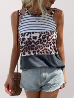 Load image into Gallery viewer, Leopard Panel Sleeveless Halter Tank Top
