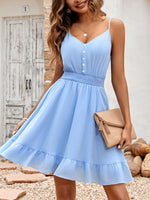 Load image into Gallery viewer, Blue Sling Waist Dress
