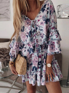 Slimming Floral Mid-Waist Dress