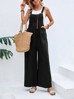 Load image into Gallery viewer, Black Casual Bib Jumpsuit
