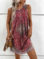 Load image into Gallery viewer, Blue Curve Boho Sleeveless Dress
