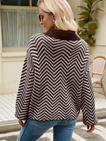 Load image into Gallery viewer, Striped Knit Lapel Sweater
