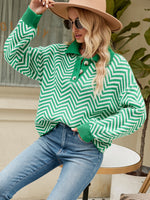 Load image into Gallery viewer, Striped Knit Lapel Sweater
