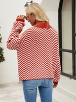 Load image into Gallery viewer, Striped Knit Lapel Sweater
