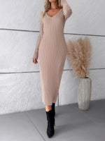 Load image into Gallery viewer, Black Thick Ribbed Sweater Dress
