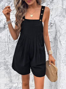 Casual Solid Colour Bib Playsuit