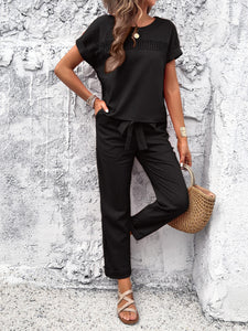 Short-sleeved Top & Trousers Set