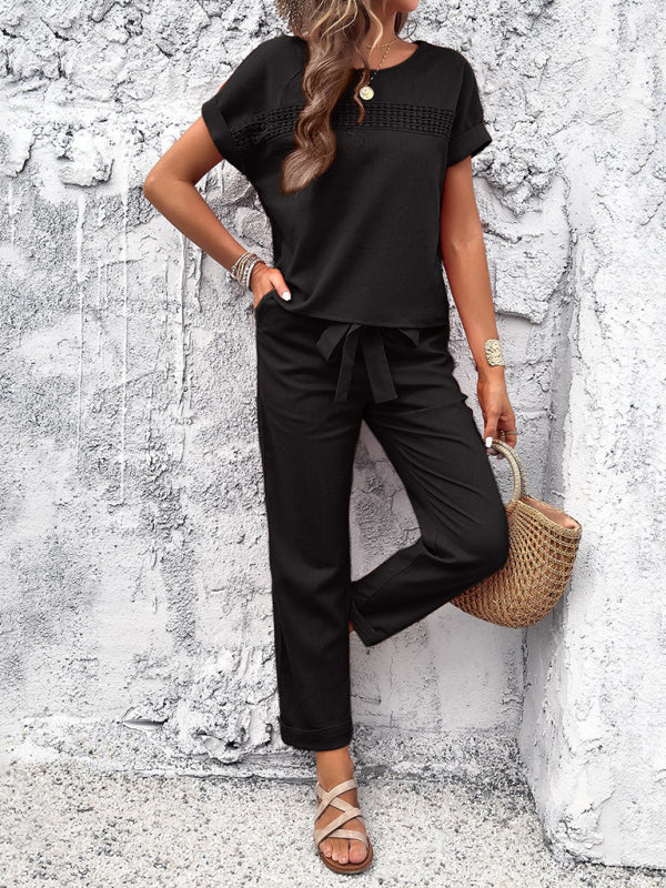 Short-sleeved Top & Trousers Set