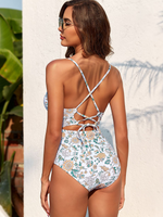 Load image into Gallery viewer, Printed Smocked Swimsuit
