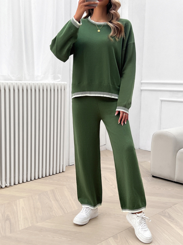 Contrast Colour Sweater & Pants Set