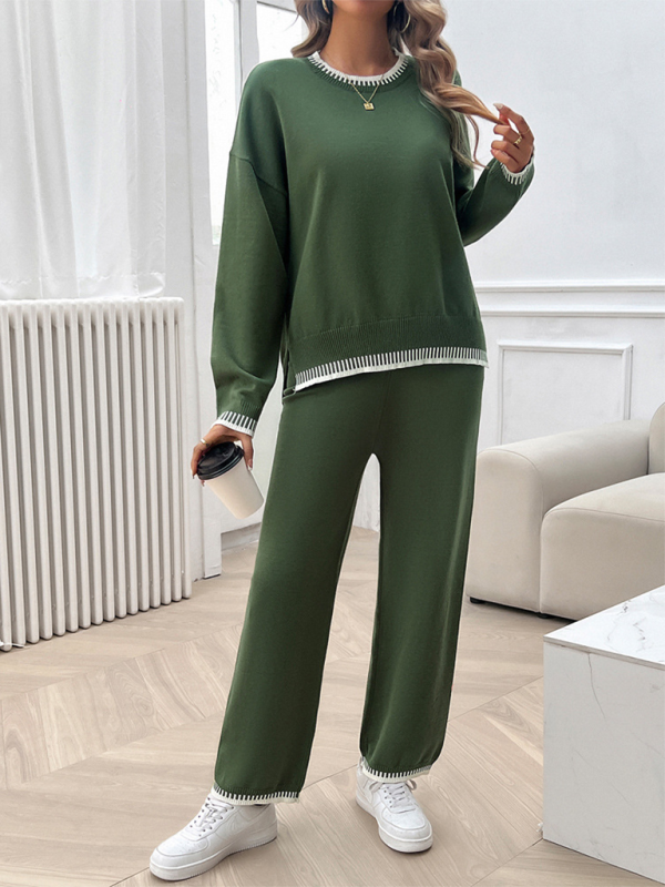 Contrast Colour Sweater & Pants Set