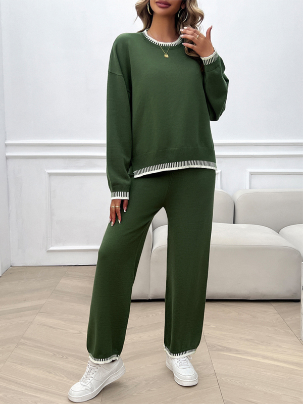 Contrast Colour Sweater & Pants Set