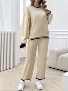 Contrast Colour Sweater & Pants Set