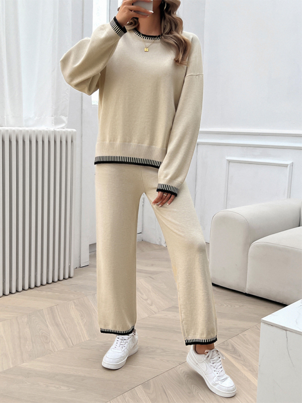 Contrast Colour Sweater & Pants Set