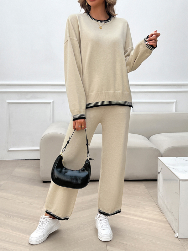 Contrast Colour Sweater & Pants Set