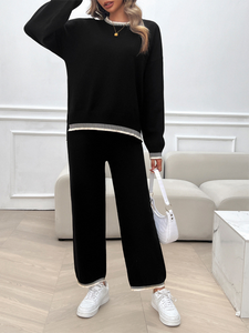 Contrast Colour Sweater & Pants Set