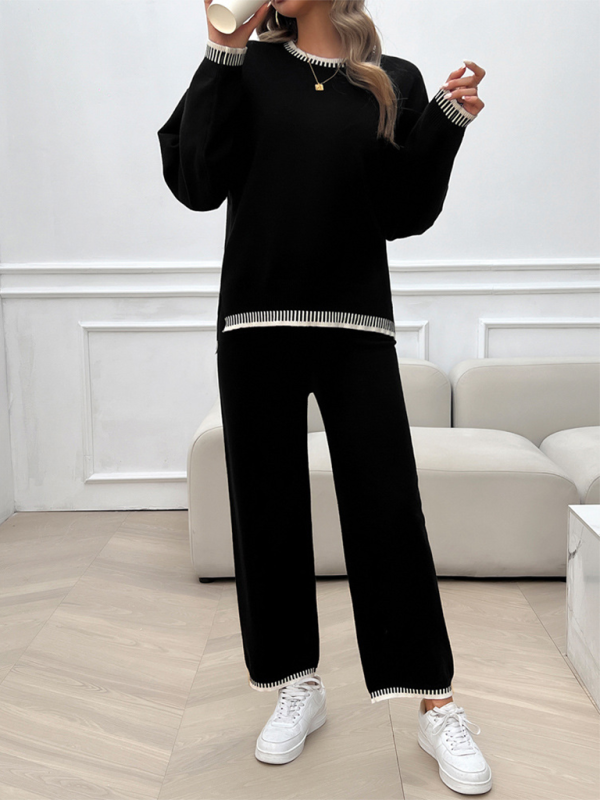 Contrast Colour Sweater & Pants Set