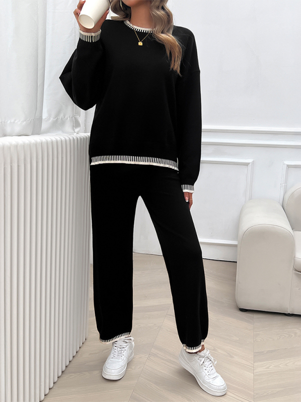 Contrast Colour Sweater & Pants Set