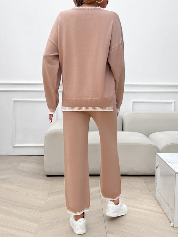 Contrast Colour Sweater & Pants Set