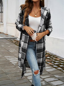 Buttoned Contrast Colour Hooded Jacket