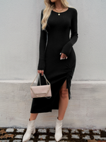 Load image into Gallery viewer, Long Sleeved Hip-Wrapped Dress
