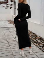 Load image into Gallery viewer, Long Sleeved Hip-Wrapped Dress
